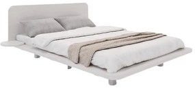 Двойно легло от букова дървесина 160x200 см в бял цвят Japandic - Skandica
