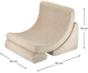 Светлокафяв детски стол от букле Moon – Wigiwama