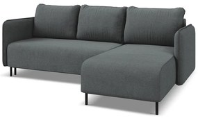 Тъмносив разтегателен ъглов диван с място за съхранение (десен ъгъл) Luana – Makamii