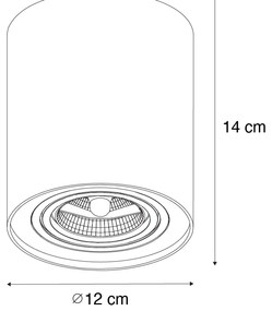 Модерен таванен прожектор черен въртящ се и наклоняващ се AR70 - Rondoo Up