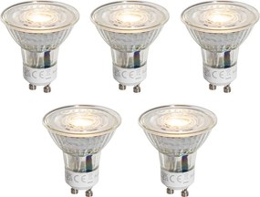 Комплект от 5 димируеми прозрачни GU10 LED крушки 4.9W 500 lm 2700K