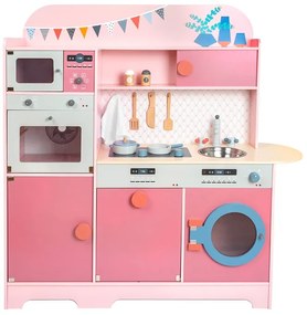 Small Foot Кухня за игра, 100 x 29 x 100 cm, розова