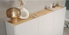 Кремаво шкафче с дъбов декор 138x105x25 cm Libbiano – Germania