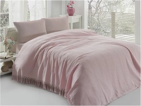 Олекотена памучна покривка за двойно легло Pique Powder, 220 x 240 cm - Mijolnir