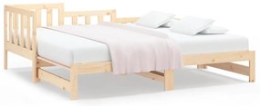 820741 vidaXL Разтегателно дневно легло, 2x(90x200) см, борово дърво масив