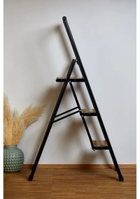Черна алуминиева нехлъзгава сгъваема стълба Stepladder III. - Wenko