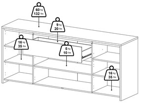 Скрин от дъбов декор в бял и естествен цвят 197x84x48 cm Next – Tvilum