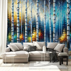 Тапет – Цветна зимна гора