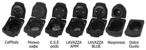 Еспресо машина 7в1 Crown CCM-1530B, 1400 W, 20 bar, 0.9 л, 7 адаптера, LED индикатори, Контрол дължината на кафето, Черен