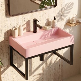 Умивалник МРАМОРЕН КОМПОЗИТ Rea GOYA PINK 50CM + стелаж