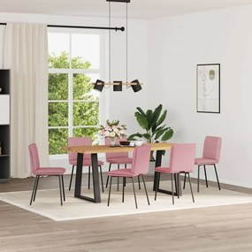 3315618 vidaXL Трапезни столове, 6 бр, розови, кадифе