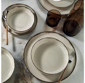 Комплект за хранене 24 части бежов/порцелан
