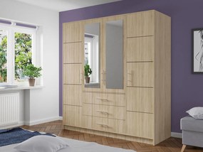 Гардероб Bali 4D Четирикрилен-естествен