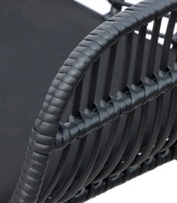 Градински ратанов комплект NAPOLI - черен комплект с 2 стола и маса