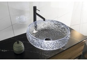 Черна стъклена кръгла мивка ø 42 cm Gaviota – Sapho