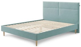 Тюркоазено тапицирано двойно легло с решетка 160x200 cm Elyna - Bobochic Paris