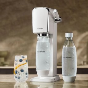 Машина за газирана вода SodaStream ART, 1 л, Ръчна карбонизация, 2 степени, Без BPA, Бял/сребрист