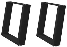 4012764 vidaXL Крака за масичка за кафе, U-образни, 2 бр., черни, 50 x (42-43) см, стомана
