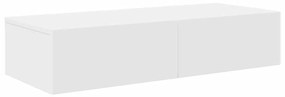 859977 vidaXL Стенен рафт с чекмеджета, бял, 80x33x17 см, инженерно дърво