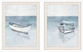 Картина DKD Home Decor Barco Средиземноморско (55 x 2,5 x 70 cm) (2 броя)