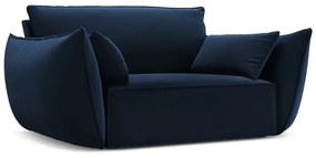 Тъмносиньо кадифено кресло Vanda – Mazzini Sofas
