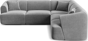 Светлосив кадифен ъглов диван Campi – Cosmopolitan Design