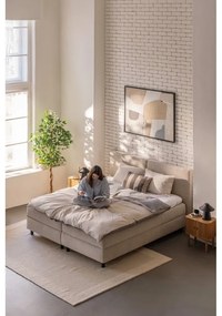 Бежово боксспринг легло с място за съхранение 160x200 cm Elva Bold – Bonami Selection