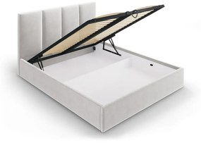 Светлосиво кадифено двойно легло , 140 x 200 cm Juniper - Mazzini Beds