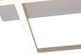 Квадратна таванна лампа от стомана с 3-степенен димер - Plazas Novo