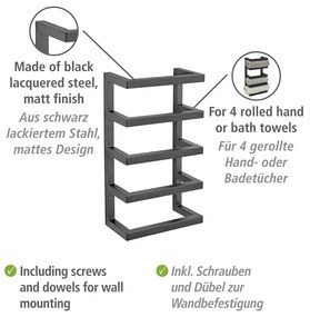 Стоманен държач за кърпи, монтиран на стената Fondiro - Wenko