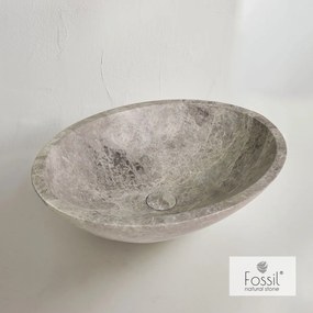 Мраморен умивалник Mica Fossil-Сив