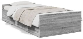 3280354 vidaXL Рамка за легло с чекмеджета сив сонома 75x190см инженерно дърво