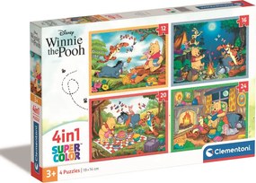 Clementoni - Пъзел 4 в 1 Winnie The Pooh 21514