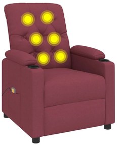 339115 vidaXL Масажен стол, виненочервен, текстил