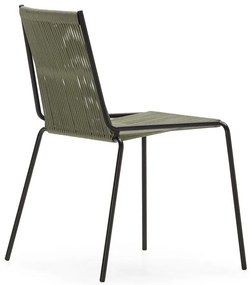 Зелени метални трапезни столове в комплект за подреждане 2 бр. Emily – Marckeric