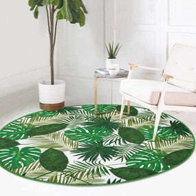 Зелен кръгъл килим подходящ за пране и за прахосмукачки роботи ø 120 cm Comfort – Mila Home