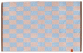 Синьо-розов килим за баня от органичен памук 50x80 cm Retro – Mette Ditmer Denmark