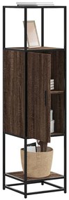 849038 vidaXL Висока дъска Кафяв дъб 35,5x35x139 cm Обработено дърво и метал