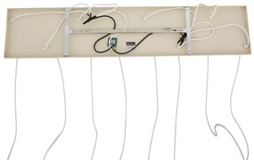 Арт Деко висяща лампа бежова с бяло стъкло 8 светлини - Sandra