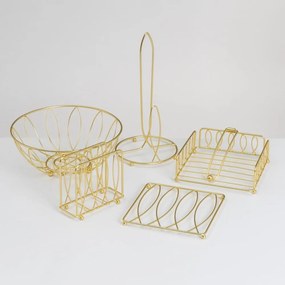 Метална стойка за кухненска хартия в златист цвят ø 16 cm – Casa Selección