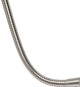 Стенна лампа стомана с овална кадифена абажура черна 25см - Brescia Combi