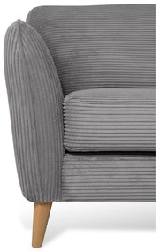 Тъмносив ъглов диван от рипсено кадифе (десен ъгъл) Paris – Scandic