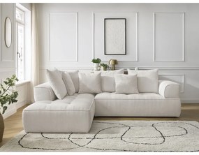 Бежов шенилов ъглов диван (ляв ъгъл/L форма) Whesley – Bobochic Paris