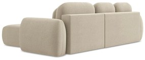 Светлокафяв разтегателен ъглов диван с място за съхранение от букле (десен ъгъл) Pele – Makamii