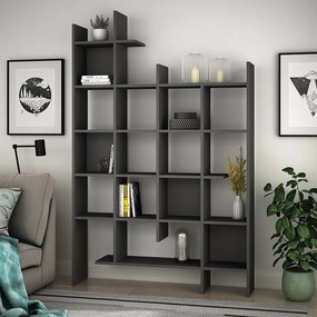 Меламинов шкаф за книги Manco в антрацитен цвят 122x25,5x188см.