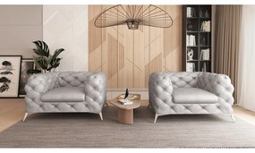 Светлосиво кадифено кресло Chelsea – Ropez