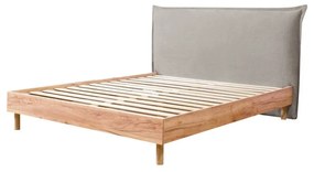 Светлосиво/естествено двойно легло с решетка 160x200 cm Charlie - Bobochic Paris