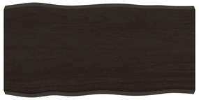 364005 vidaXL Плот за маса тъмнокафяв 80x40x(2-4) см обработен масивен дъб