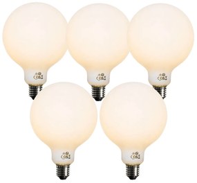Комплект от 5 димируеми опал G125 LED крушки E27 5W 450 lm 2200K