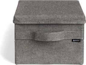 Сива текстилна кутия за съхранение с капак 27x36x19 cm Soft Storage Small – Bigso